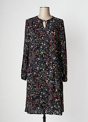 Rochie midi imprimeu floral mâneci lungi negru PAUSE CAFE femeie