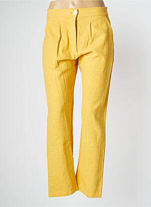 Pantalon slim țesătură poplin mărime normală galben PAN femme