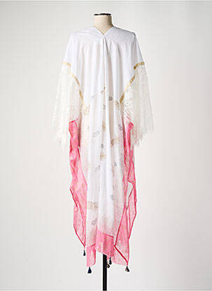 Rochie de plajă mâneci 3/4 alb NINE femeie