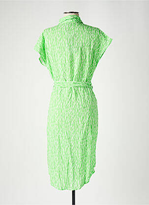 Rochie midi imprimeu fantezie mâneci scurte verde PIECES femeie