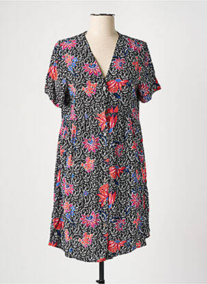 Rochie scurtă croială evazată mâneci scurte negru PIECES femeie