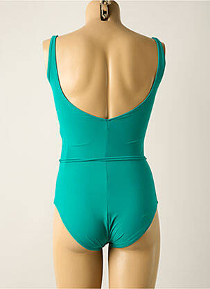 Costum de baie dintr-o singură piesă efect material satinat top sutien modelat verde SIYU femeie