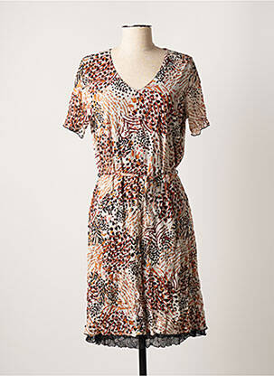 Rochie midi mâneci scurte mâneci scurte bej GRIFFON femeie