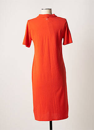 Rochie midi mâneci scurte mâneci scurte portocalie TBS femeie