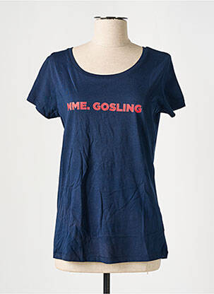 Tricou serigrafie mâneci scurte albastru MADAME TSHIRT femeie