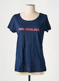 Tricou serigrafie mâneci scurte albastru MADAME TSHIRT femme