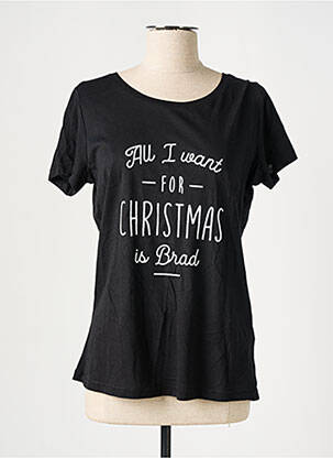 Tricou serigrafie mâneci scurte negru MADAME TSHIRT femeie