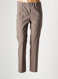 Pantalon slim talie elastică talie înaltă maro ONE O ONE femeie