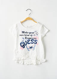 Tricou croială cambrată mâneci scurte alb GUESS fille