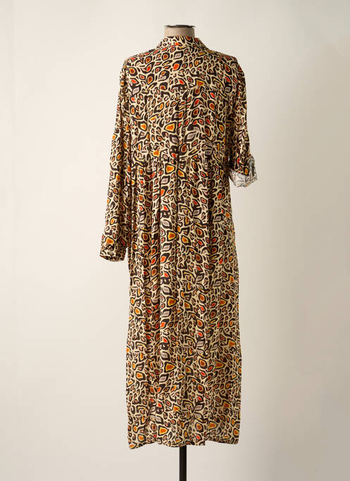 Rochie lungă mâneci lungi mâneci lungi bej BISCOTE femme