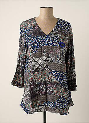 Tunică mâneci lungi albastru POUPEE CHIC femeie