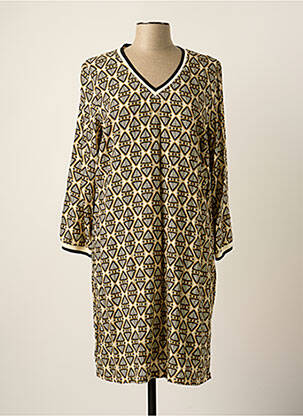 Rochie midi mâneci 3/4 mâneci 3/4 bej SIGNE NATURE femeie