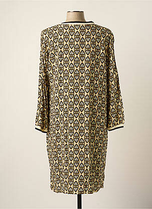 Rochie midi mâneci 3/4 mâneci 3/4 bej SIGNE NATURE femeie