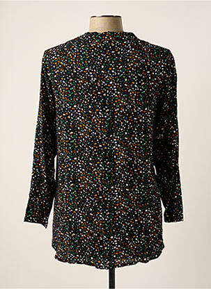 Bluză țesătură poplin mâneci 3/4 negru POUPEE CHIC femeie