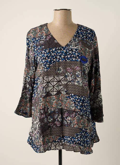 Tunică mâneci lungi albastru POUPEE CHIC femeie