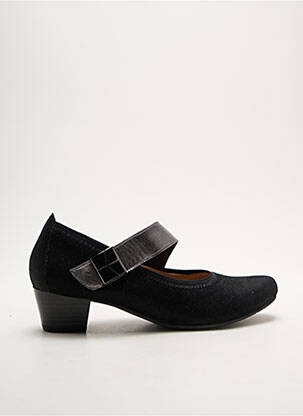 Pantofi cu toc țesătură satinată toc de 4 la 6 cm negru SWEET femeie