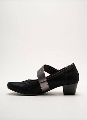 Pantofi cu toc țesătură satinată toc de 4 la 6 cm negru SWEET femeie