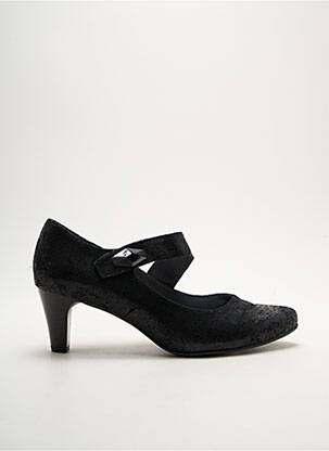 Pantofi cu toc țesătură satinată toc de 4 la 6 cm negru ARTIKA SOFT femeie