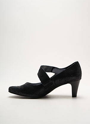 Pantofi cu toc țesătură satinată toc de 4 la 6 cm negru ARTIKA SOFT femeie