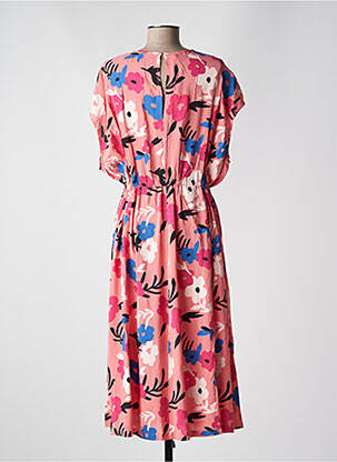Rochie lungă țesătură poplin mâneci scurte roz RAGWEAR femeie
