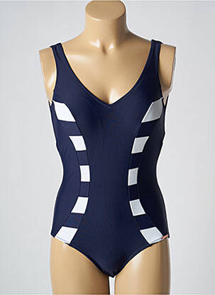 Costum de baie dintr-o singură piesă efect material satinat top sutien modelat albastru YSABEL MORA femeie