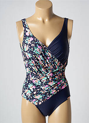 Costum de baie dintr-o singură piesă efect material satinat top sutien modelat albastru YSABEL MORA femeie