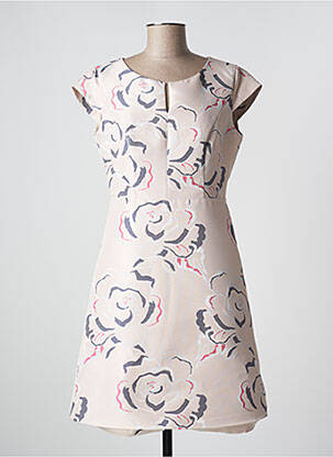 Rochie midi imprimeu floral mâneci scurte roz VERA MONT femeie
