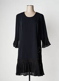 Rochie midi mâneci 3/4 mâneci 3/4 negru POUPEE CHIC femeie
