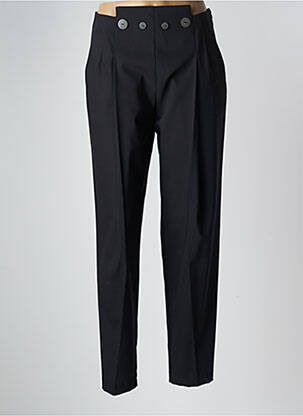 Pantalon slim talie elastică negru OBLIQUE femeie