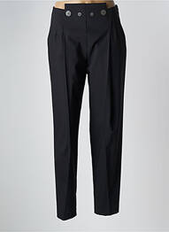 Pantalon slim talie elastică negru OBLIQUE femeie