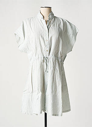 Rochie scurtă mâneci scurte mâneci scurte gri BLANC BOHEME femeie