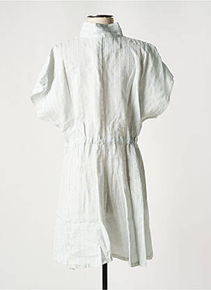 Rochie scurtă mâneci scurte mâneci scurte gri BLANC BOHEME femeie