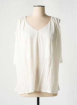Top țesătură jersey alb BLANC BOHEME femeie