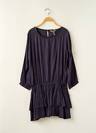 Rochie midi guler rotund mâneci lungi albastru BECKARO fille