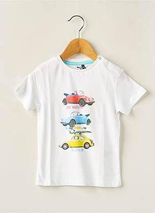Tricou imprimeu fantezie mâneci scurte alb 3 POMMES băiat