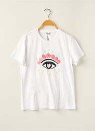 Tricou croială cambrată mâneci scurte alb KENZO fille