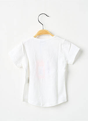 Tricou croială cambrată mâneci scurte alb 3 POMMES fată