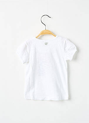 Tricou croială cambrată mâneci scurte alb 3 POMMES fată