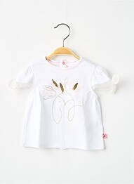 Tricou croială cambrată mâneci scurte alb BILLIEBLUSH fille