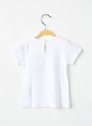 Tricou croială cambrată mâneci scurte alb 3 POMMES fată
