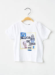 Tricou elasticitate mâneci scurte alb 3 POMMES garcon
