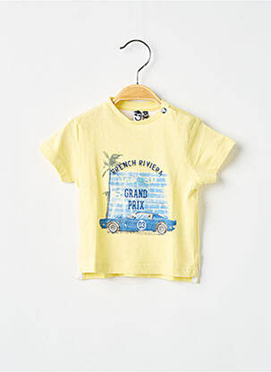 Tricou elasticitate mâneci scurte galben 3 POMMES băiat