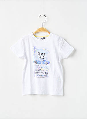 Tricou elasticitate mâneci scurte alb 3 POMMES băiat