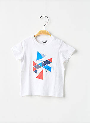 Tricou elasticitate mâneci scurte alb 3 POMMES băiat