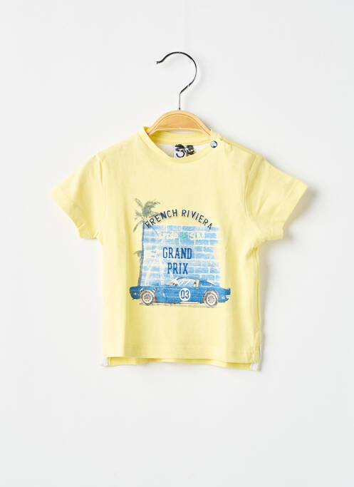 Tricou elasticitate mâneci scurte galben 3 POMMES garcon