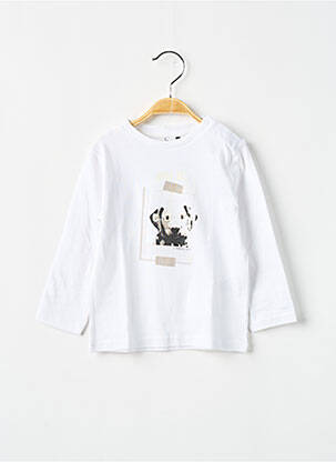 Tricou mâneci lungi mâneci lungi alb 3 POMMES băiat