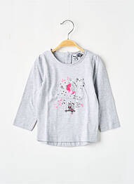 Tricou croială cambrată mâneci lungi gri 3 POMMES fille
