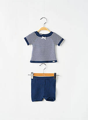 Set pantaloni guler rotund albastru PAZ RODRIGUEZ fată