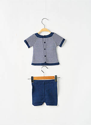 Set pantaloni guler rotund albastru PAZ RODRIGUEZ fată