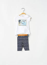 Set pantaloni tip de tricou albastru 3 POMMES fille